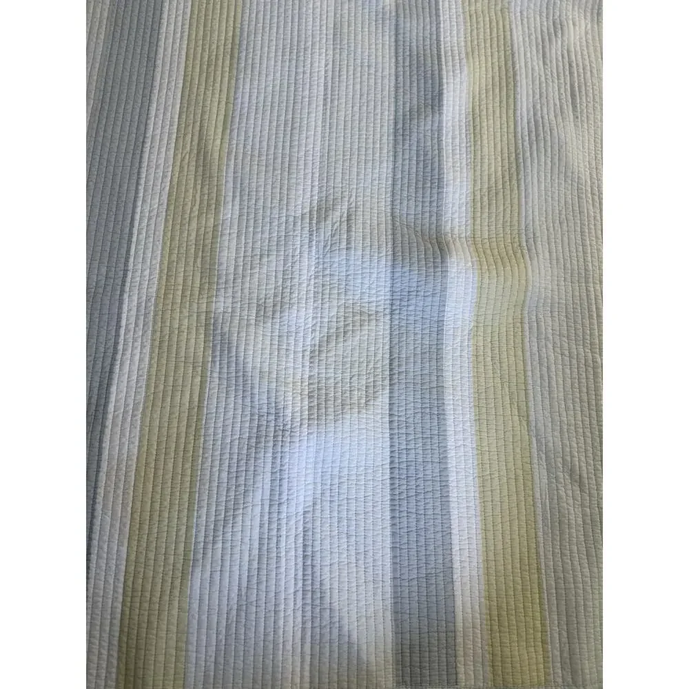Storehouse Cotton Quilt Queen/Full White Blue Yellow Reversible Coastal Cottage